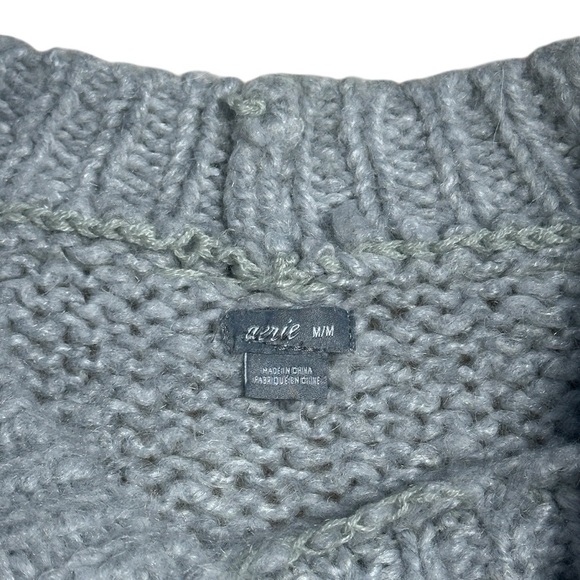 Aerie Gray Knit Mohair Wool Blend Sweater Womens M - Picture 4 of 8